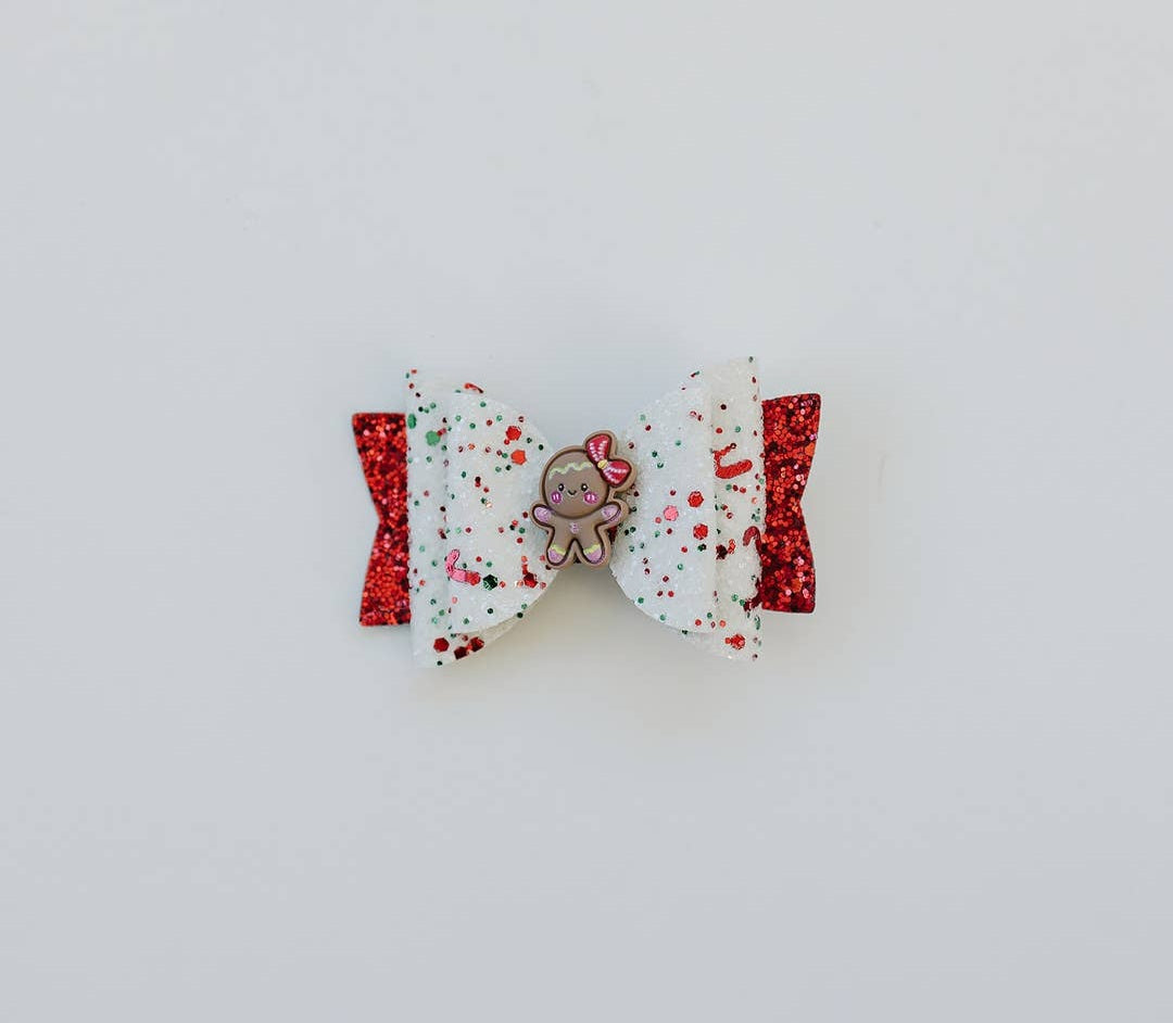 Gingerbread Glitter Hairbow