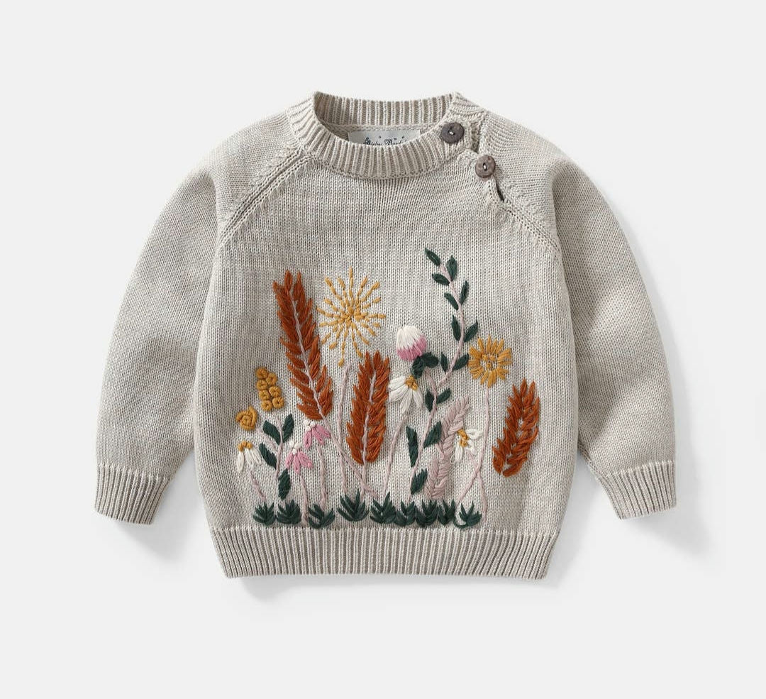 Stone Embroidered Knitted Sweater