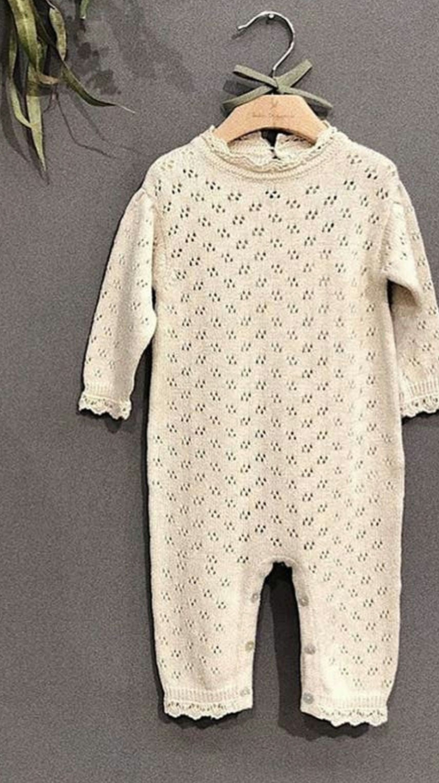 Knit Romper with Bonnet