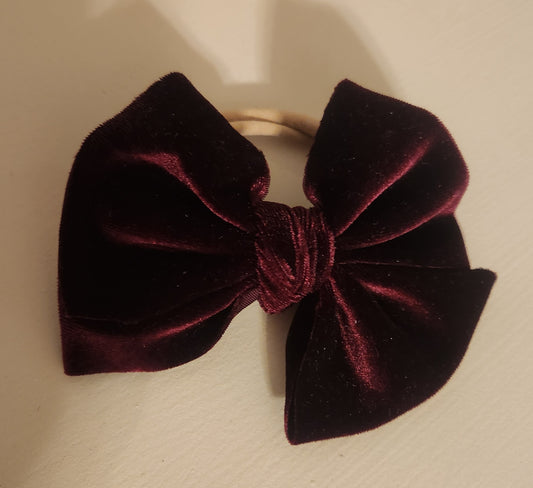 4 inch Crimson Velvet Nylon Headband