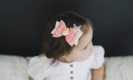 Sparkling Snowman Glitter Bow
