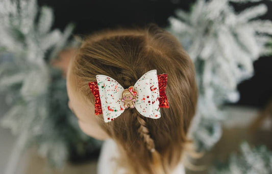 Gingerbread Glitter Hairbow