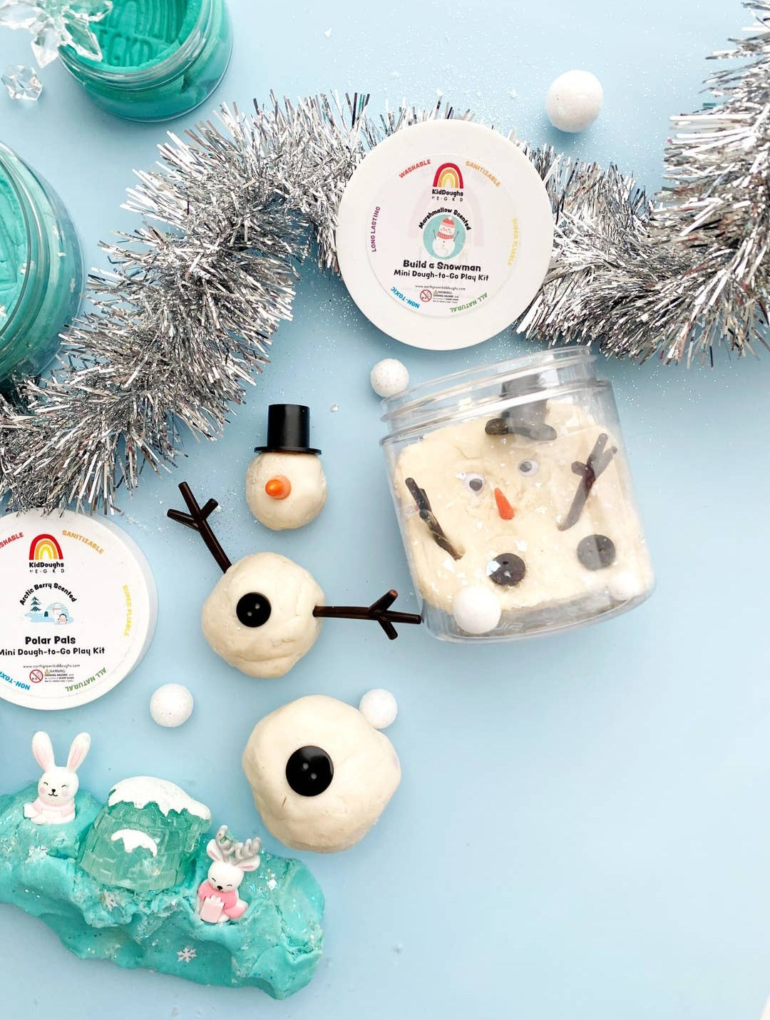 Snowman Dough Sensory Play kit