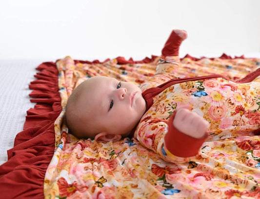 Charlotte Bamboo Ruffle Toddler Blanket Laree+Co