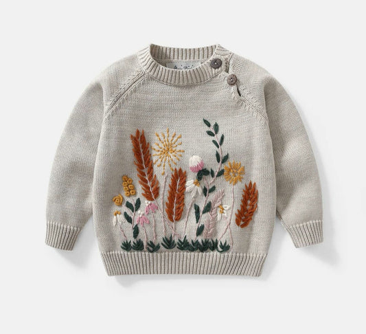 Stone Embroidered Knitted Sweater