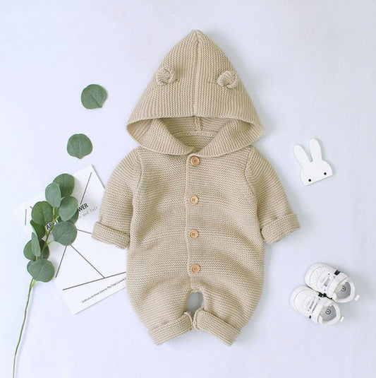 Beige Knit Jumpsuit