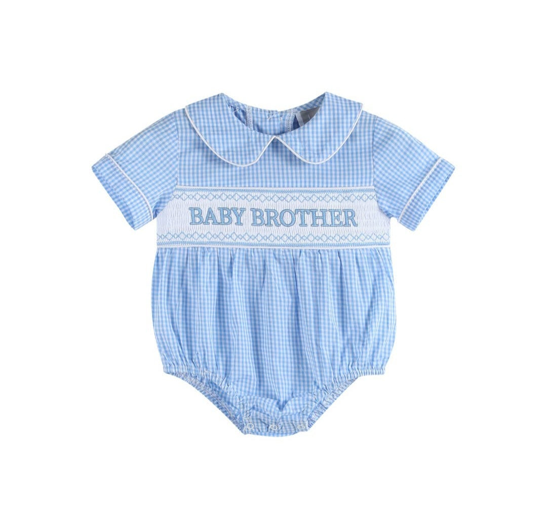 Baby Brother Smocked Bubble